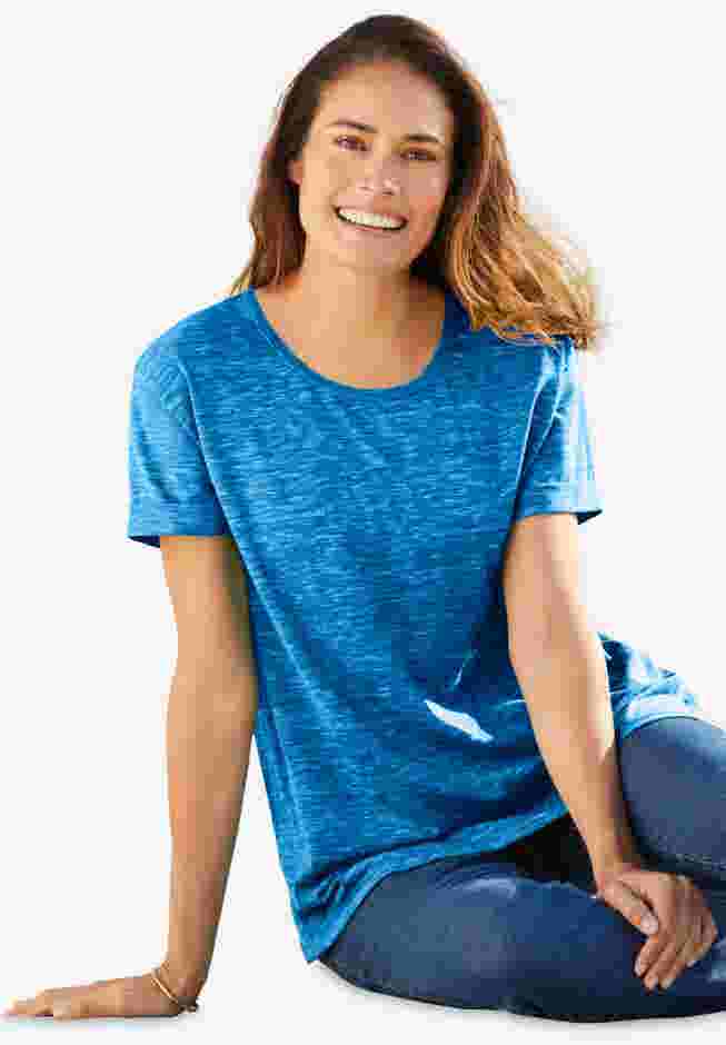 Marled Cuffed-Sleeve Tee image number 0