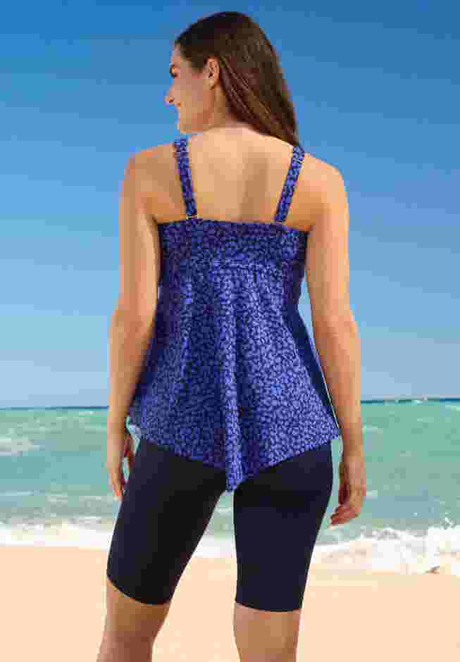 Longer-Length Twist-Front Tankini image number 1