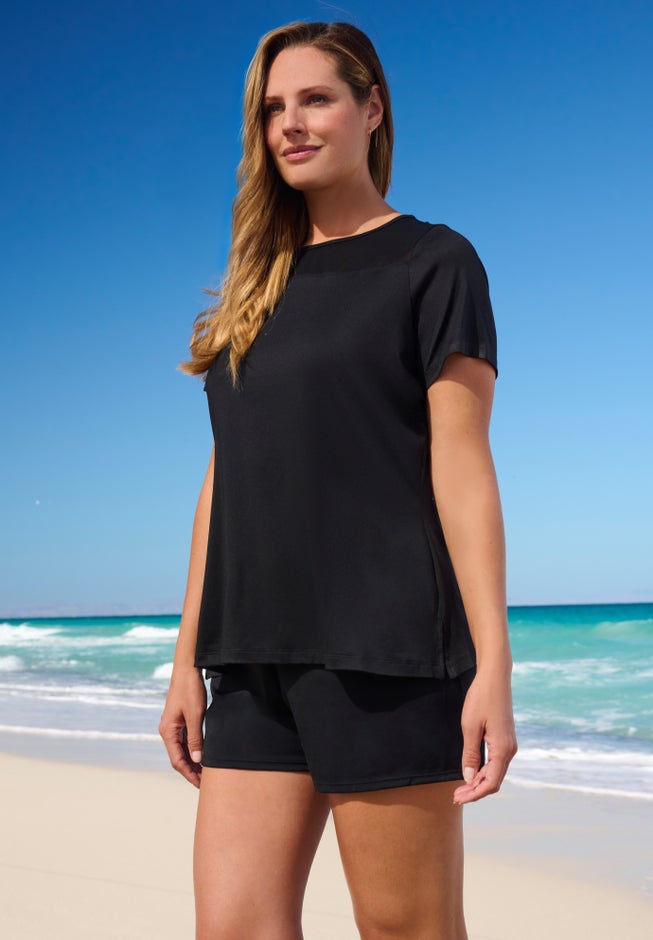 Mesh Yoke Swim Tee image number 2