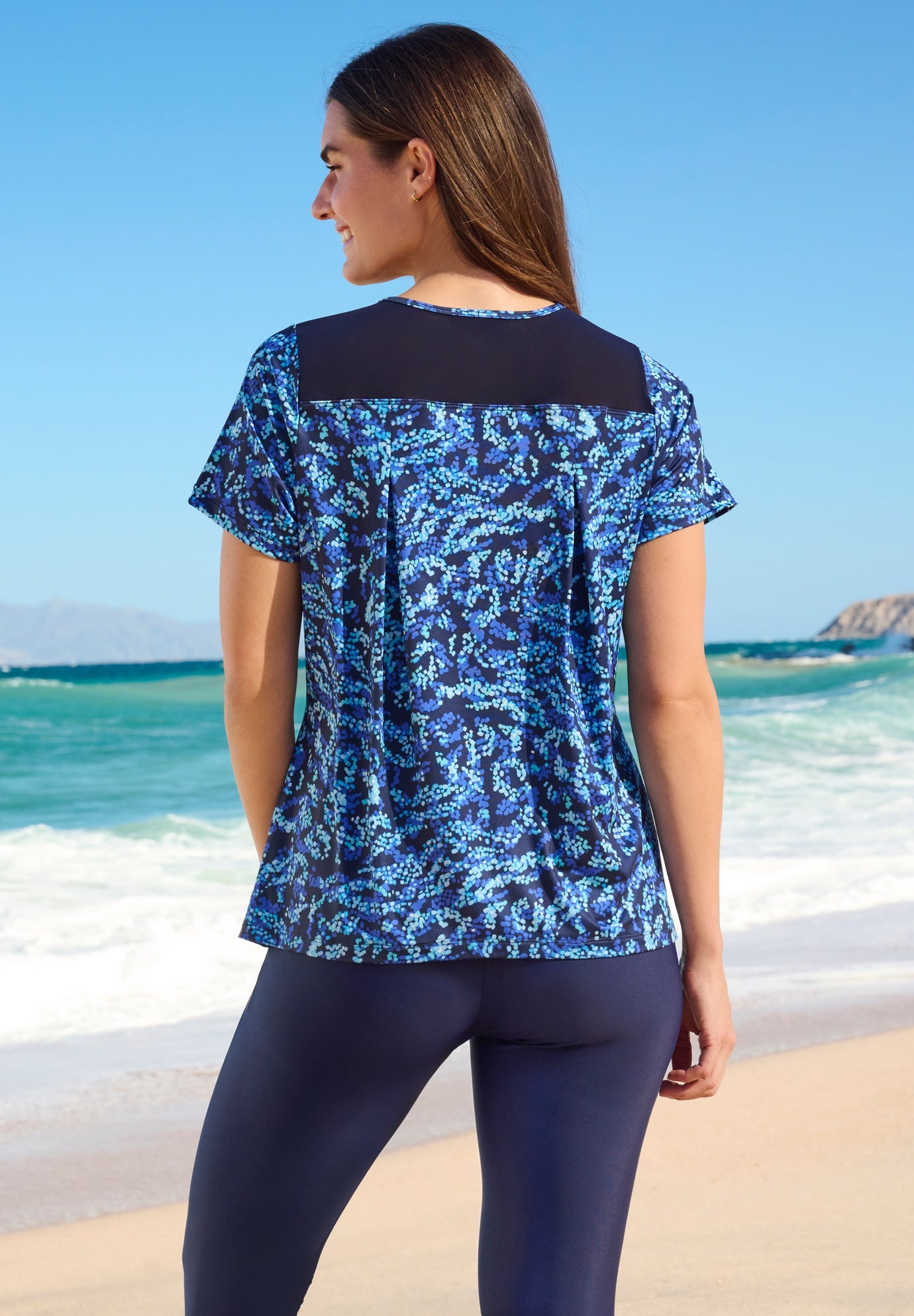 Mesh Yoke Swim Tee image number 1