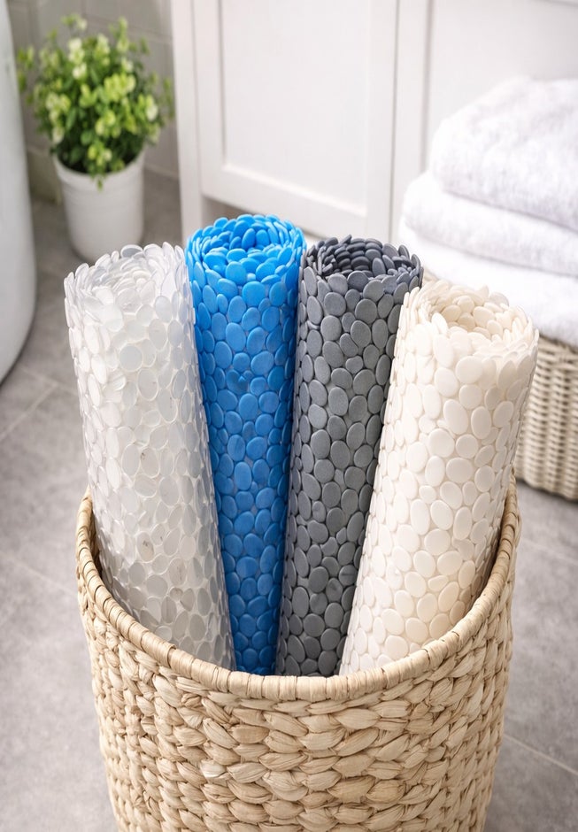 Extra Long Tub Mat With River Stones Design image number 1