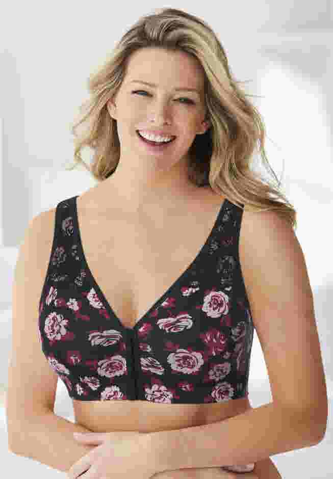 Wireless Front-Close Cotton Comfort Bra image number 3