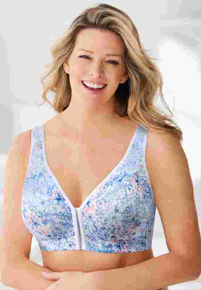 Wireless Front-Close Cotton Comfort Bra image number 5