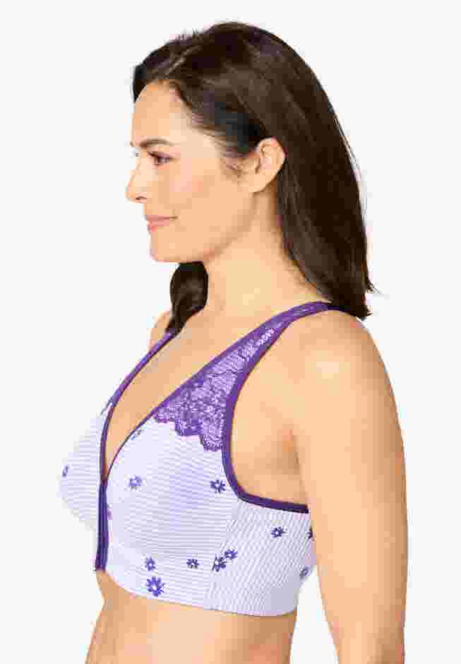 Wireless Front-Close Cotton Comfort Bra image number 2