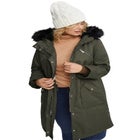 Water-Resistant Cotton A-Line Sherpa-Lined Hooded Parka image number 0