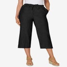Drawstring Denim Capri image number null