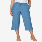 Drawstring Denim Capri image number null