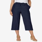 Drawstring Denim Capri image number null