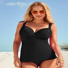 Bra Sized Drape Front Lightweight Underwire Tankini Top image number null