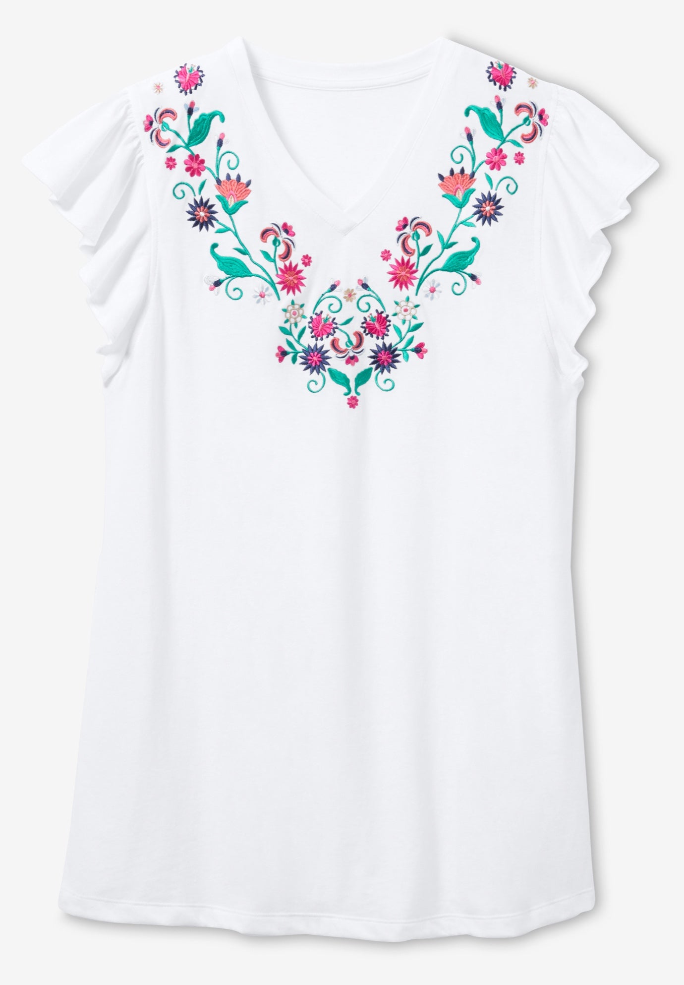 Embroidered V-Neck Tunic image number 2