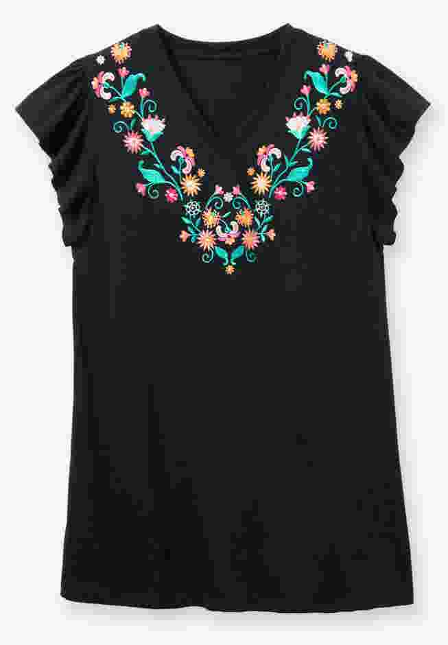 Embroidered V-Neck Tunic image number 3