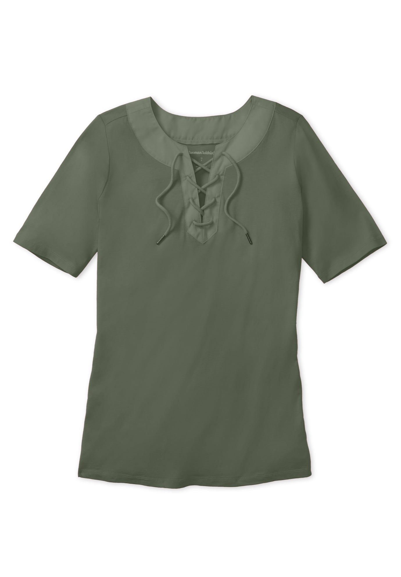 Lace-Up Knit Tee image number 1