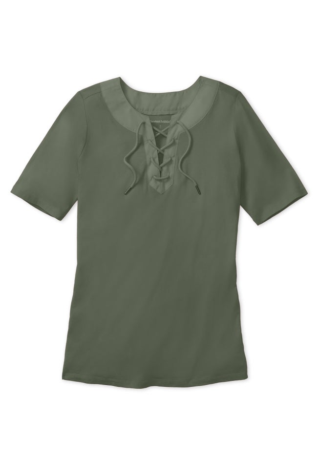 Lace-Up Knit Tee image number 1