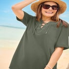 Lace-Up Knit Tee image number null