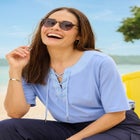 Lace-Up Knit Tee image number null