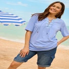 Lace-Up Knit Tee image number null