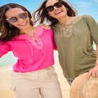 Lace-Up Knit Tee image number null