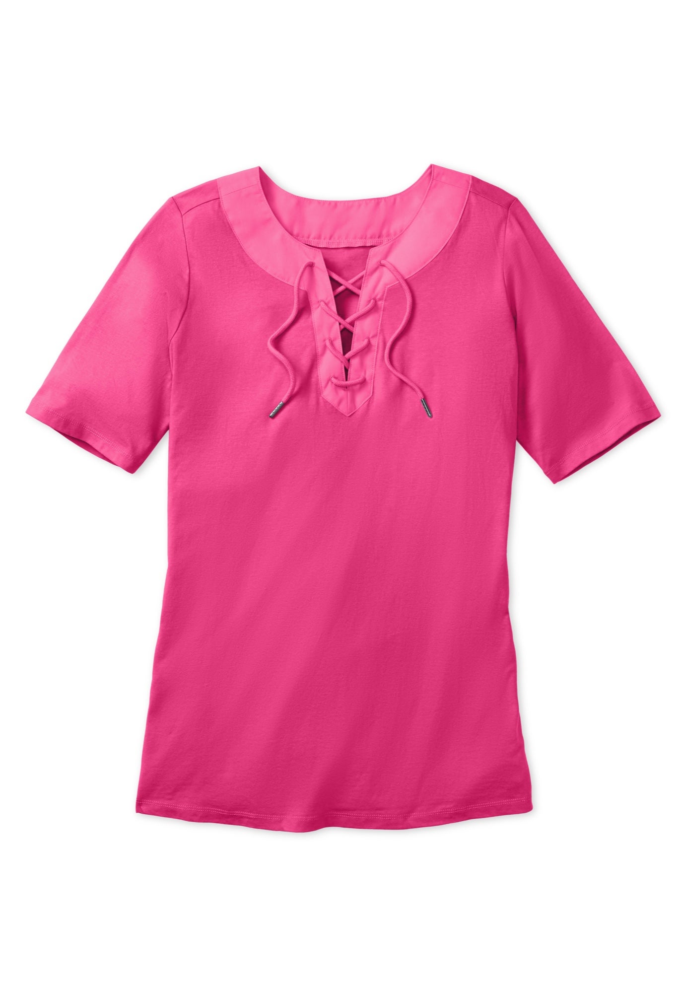 Lace-Up Knit Tee image number 1