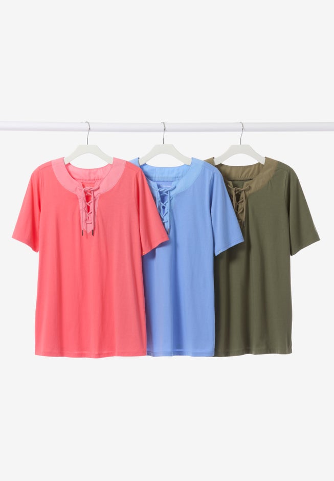 Lace-Up Knit Tee image number null
