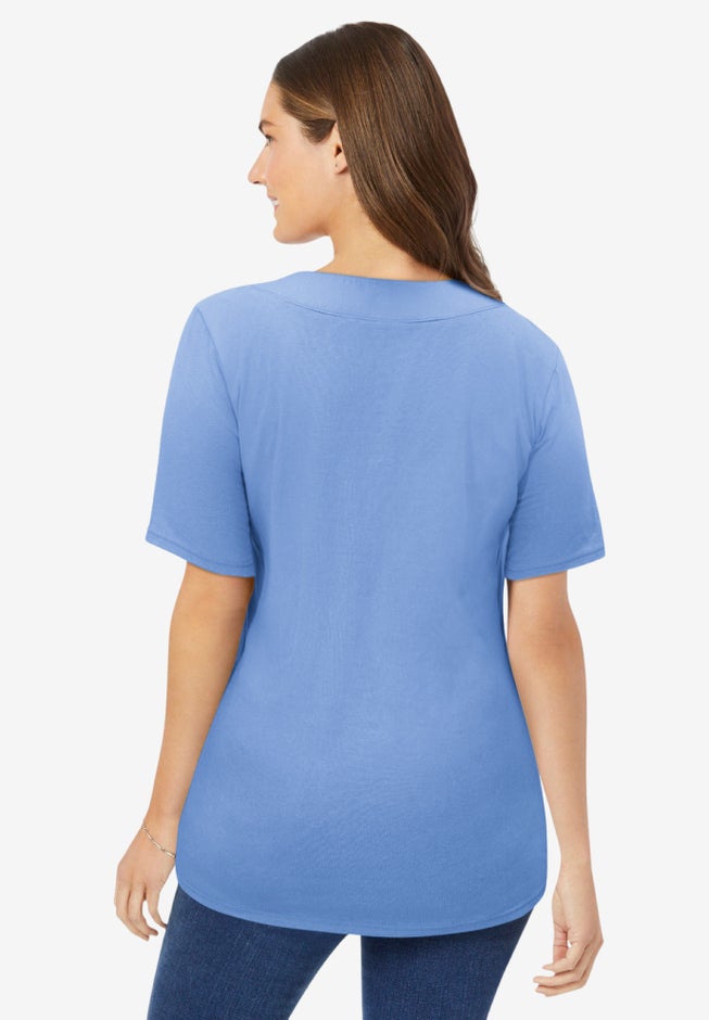 Lace-Up Knit Tee image number 1