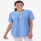 Lace-Up Knit Tee image number null