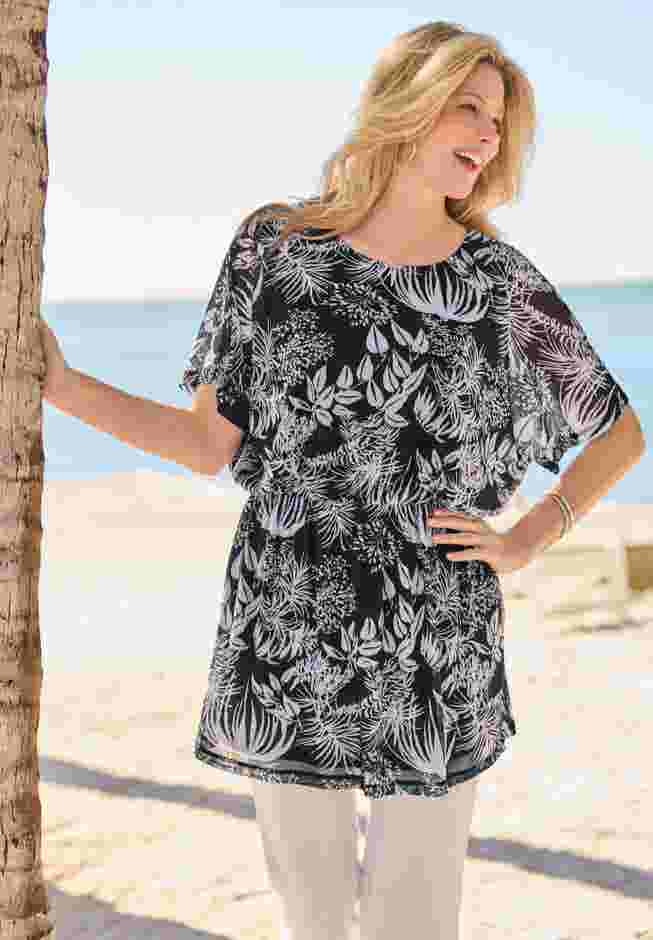 Miracle Mesh Blouson Tunic image number 0