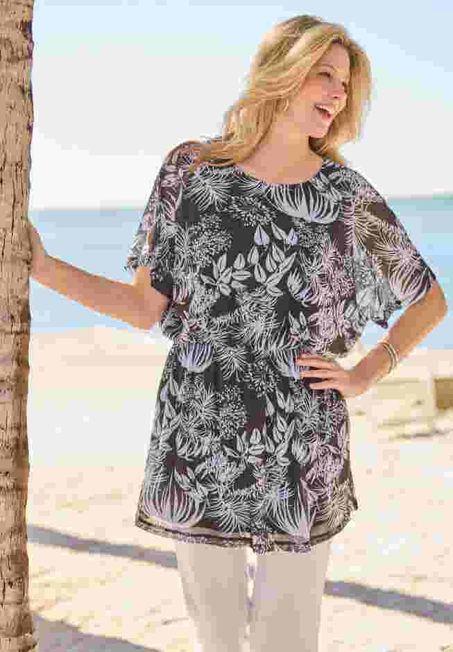 Miracle Mesh Blouson Tunic image number 4