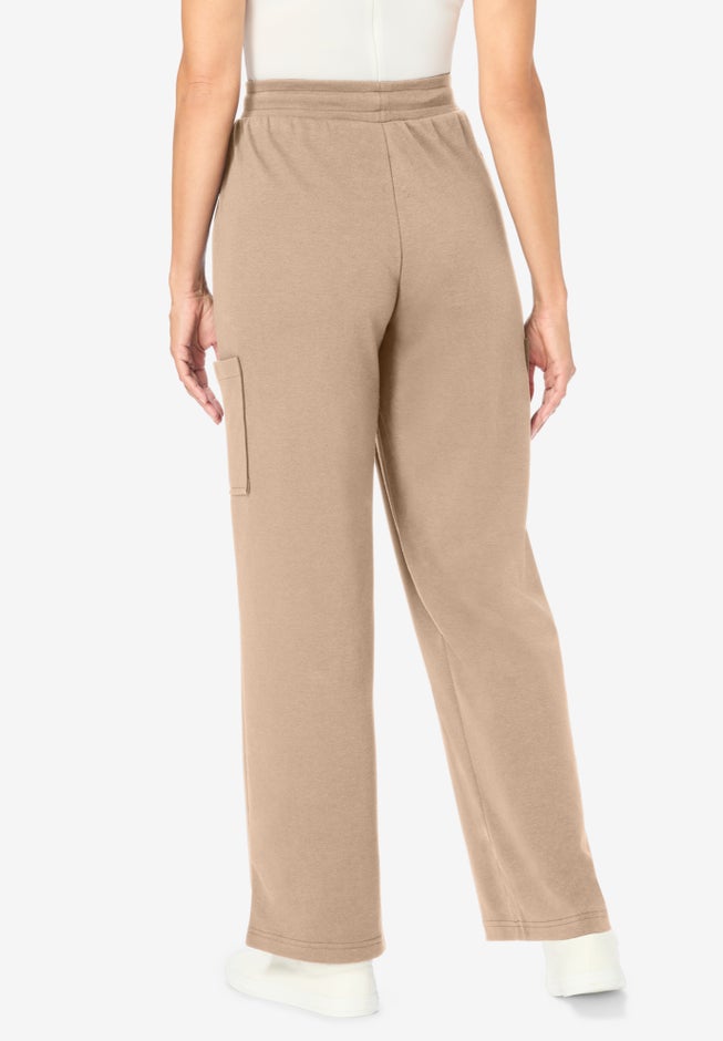 Knit Pull-On Drawstring Cargo Pants image number 1