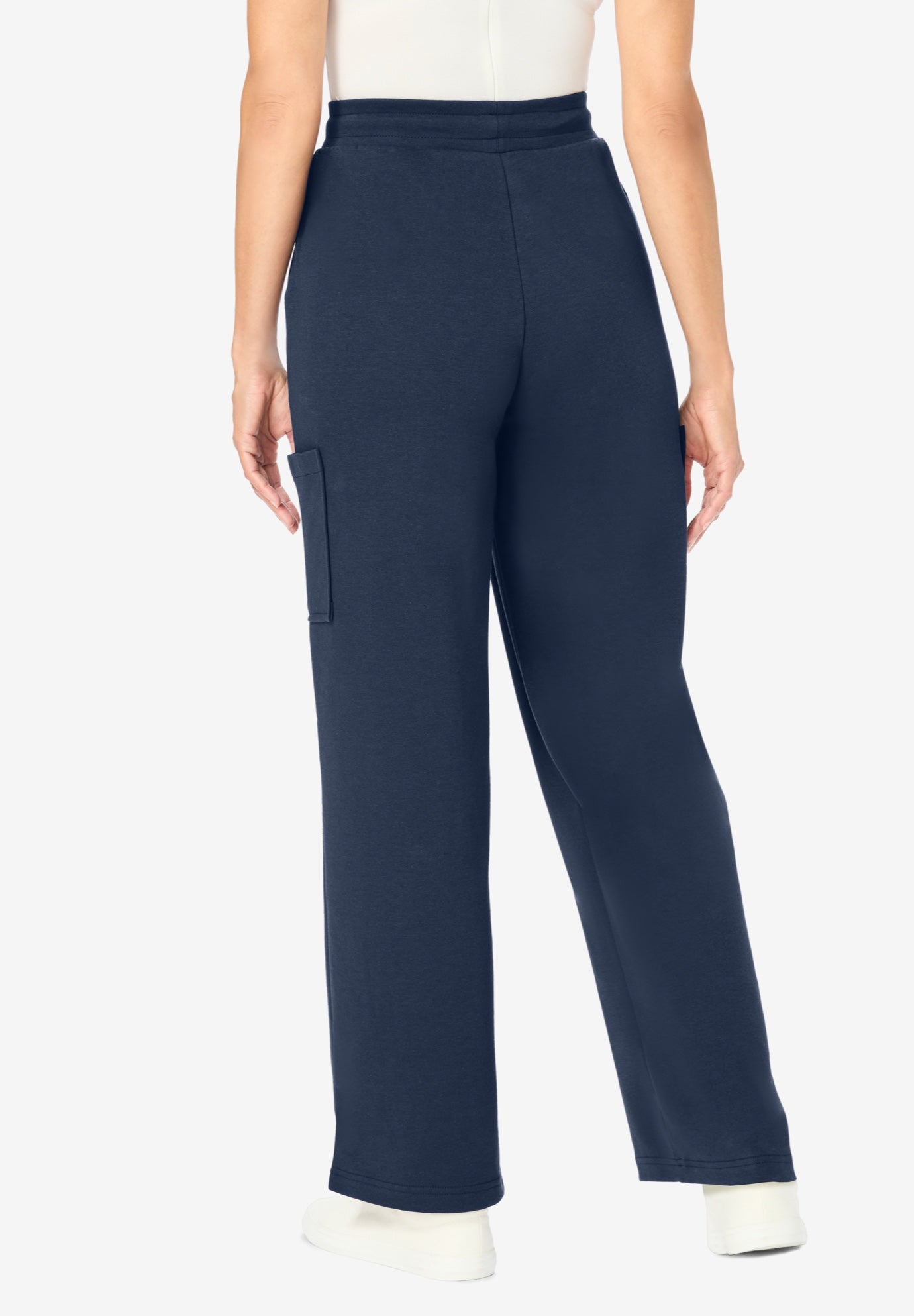 Knit Pull-On Drawstring Cargo Pants image number 1