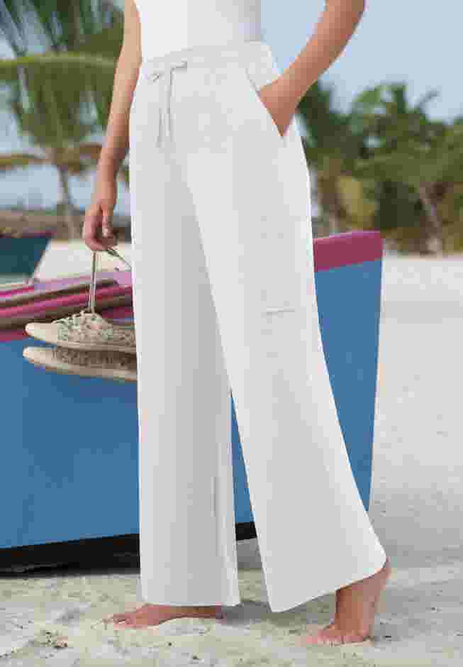 Womens Plus-Size Knit Pull-On Drawstring Cargo Pants image number 0