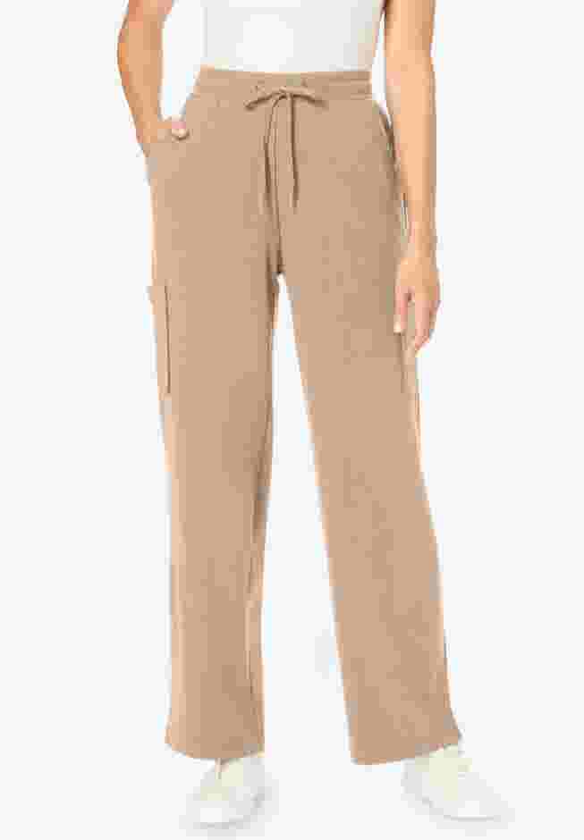 Knit Pull-On Drawstring Cargo Pants image number 0
