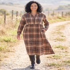 Plaid flannel A-line shirtdress image number 0