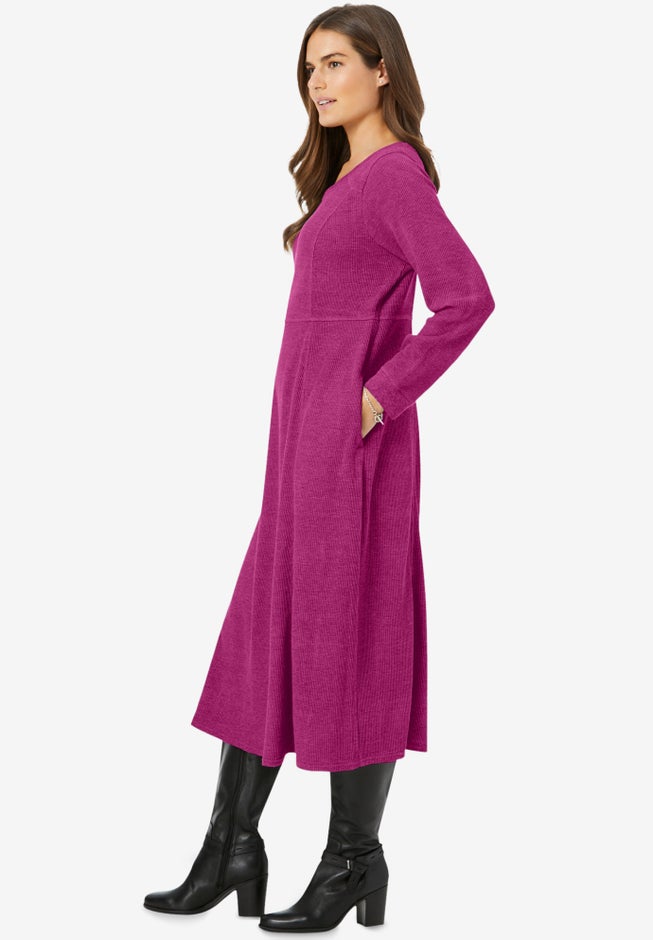 Thermal Knit A-Line Dress image number 2