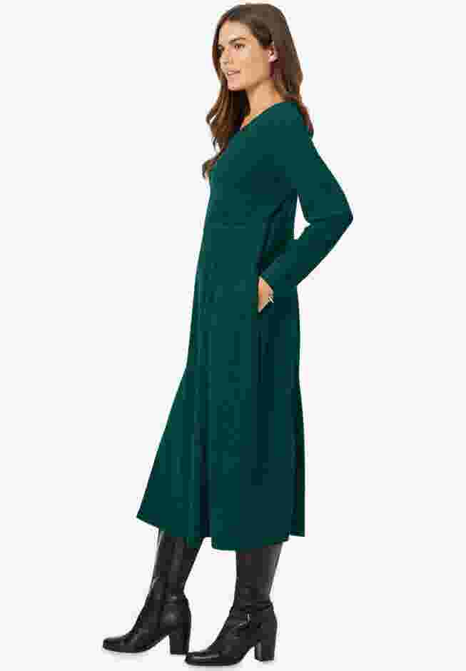 Thermal Knit A-Line Dress image number 2