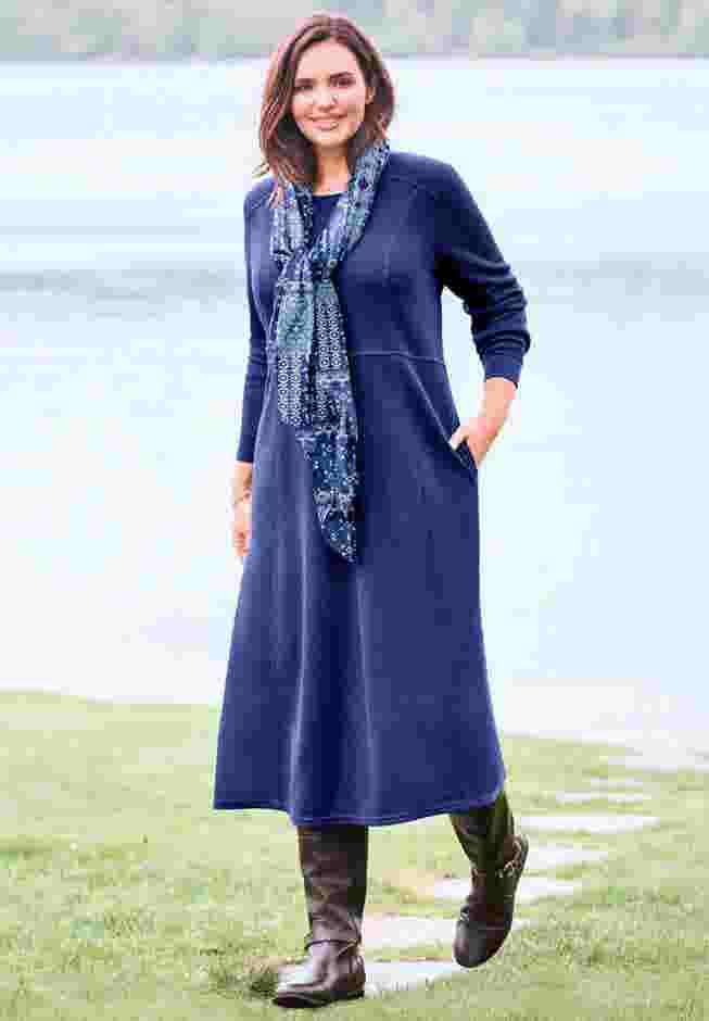 Thermal Knit A-Line Dress image number 0