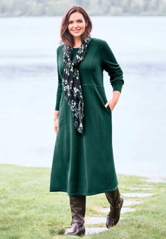 woman within casual dresses Woman Within Plus Size Short-Sleeve Button-Front Pocket Dress (Petite Available)