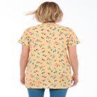 Perfect Printed Short-Sleeve Shirred V-Neck Tunic image number null