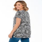 Perfect Printed Short-Sleeve Shirred V-Neck Tunic image number null