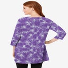 Perfect Printed Three-Quarter-Sleeve Scoopneck Tunic image number null