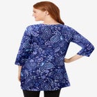 Perfect Printed Three-Quarter-Sleeve Scoopneck Tunic image number null