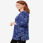Perfect Printed Three-Quarter-Sleeve Scoopneck Tunic image number null