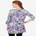 Perfect Printed Three-Quarter-Sleeve Scoopneck Tunic image number null