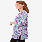 Perfect Printed Three-Quarter-Sleeve Scoopneck Tunic image number null