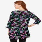Perfect Printed Three-Quarter-Sleeve Scoopneck Tunic image number null