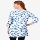 Perfect Printed Three-Quarter-Sleeve Scoopneck Tunic image number null