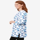 Perfect Printed Three-Quarter-Sleeve Scoopneck Tunic image number null