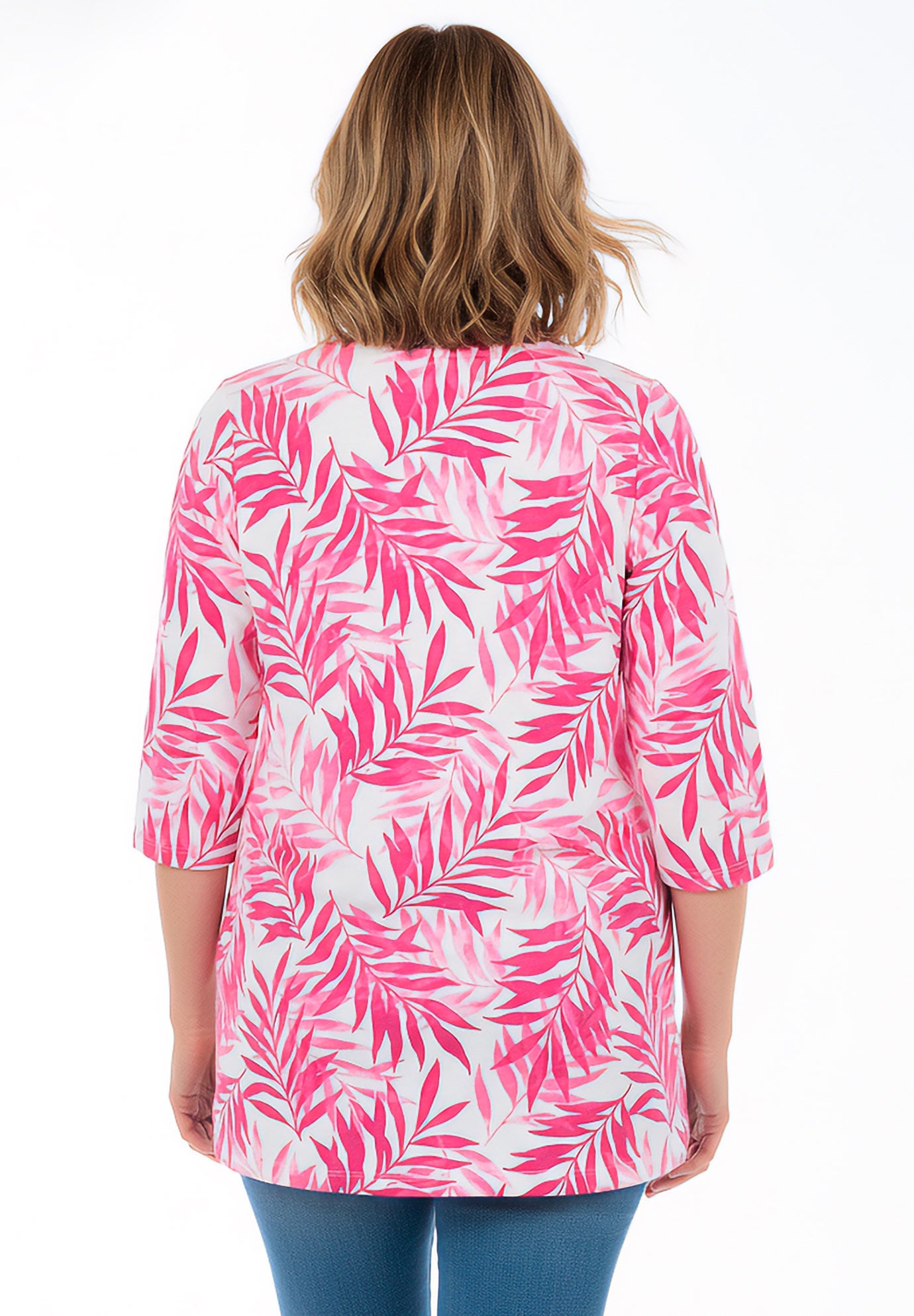 Perfect Printed Three-Quarter-Sleeve Scoopneck Tunic image number 1