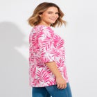 Perfect Printed Three-Quarter-Sleeve Scoopneck Tunic image number null