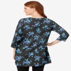 Perfect Printed Three-Quarter-Sleeve Scoopneck Tunic image number null
