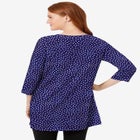Perfect Printed Three-Quarter-Sleeve Scoopneck Tunic image number null